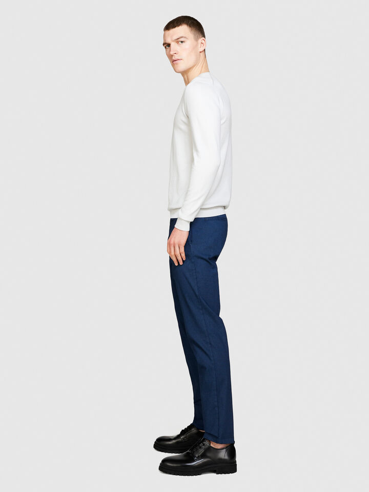 Printed chinos - men's chino trousers - Dark Blue | Sisley image number 2